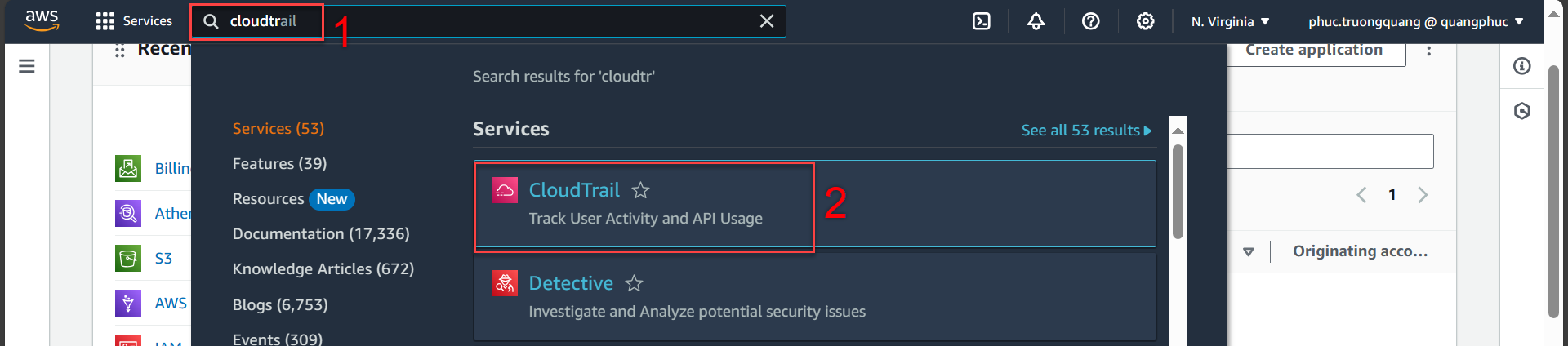 create cloudtrail